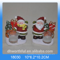 Christmas figurine ceramic candle holder for giftware